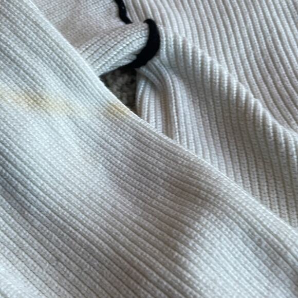 MICHAEL STARS Ribbed Knit Crewneck White & Black Sweater Size S - Picture 3 of 5